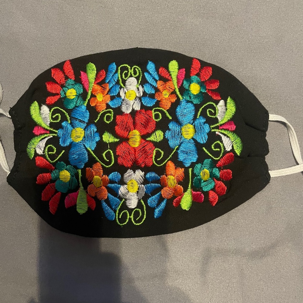 Embroidered face mask